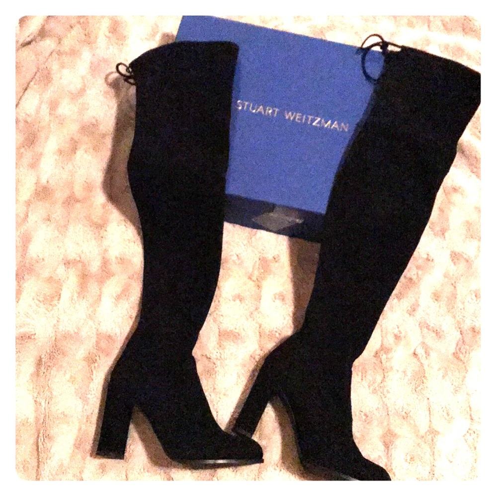 Stuart weitzman  black suede boots